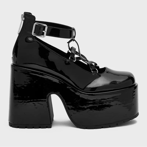 KILLSTAR Wednesday Platform Shoes - Picture 2 of 2
